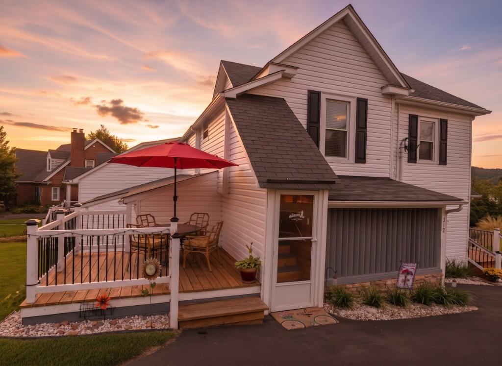 Appalachian Lofts exterior at golden hour