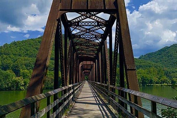 Bridge walkway at New River Trail State Park